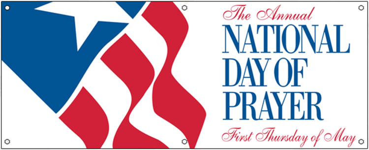 Banner showing National Day of Prayer graphics