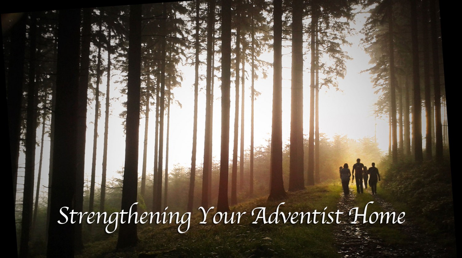 Family Walking Silhouetted in Trees